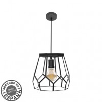 Distribuidor - Lâmpadas Diversas | Colgantes Moderno | COLGANTE LENTE GRANDE 1XE27 NEGRO REGX25X25CM Ref: 221192509